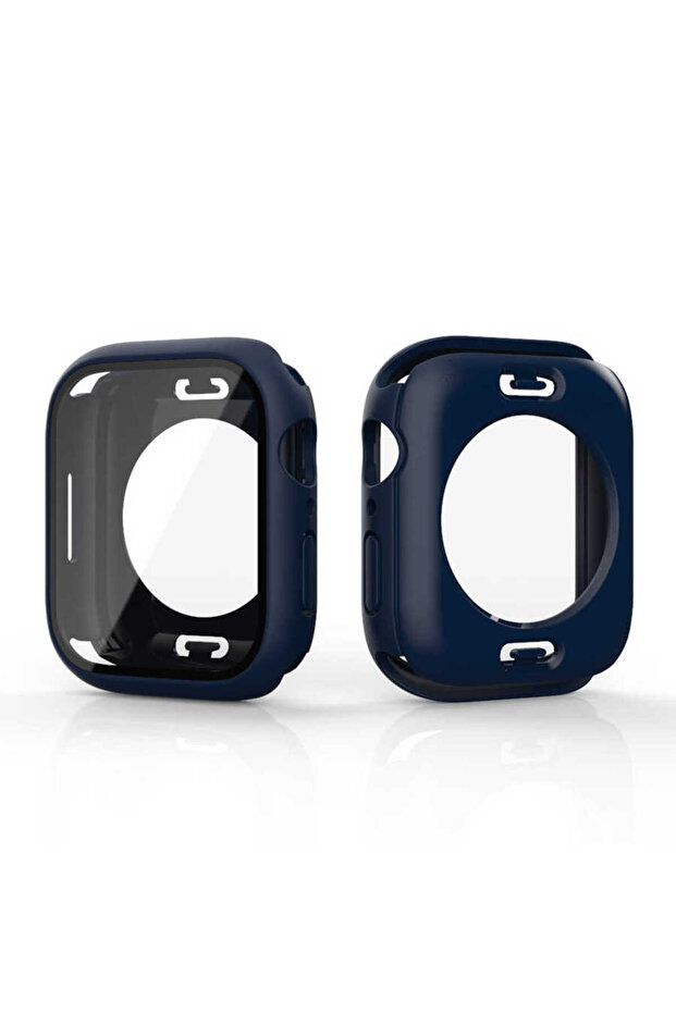 ساعة 7 مقاس 45 ملم مع حافظة محمية بزاوية 360 درجة وواقي شاشة ANKY Watch Gard 12 - أزرق داكن