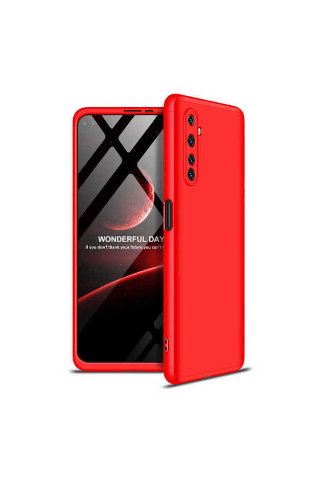 Realme 6 Pro Compatible Case Bottom-Top Snap-On 3 Piece Ays Cover - Red - T13928