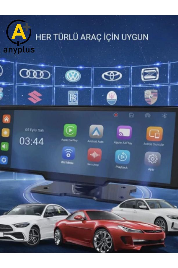Carplay Apple Android Uyumlu 10.2 İnç Büyük Ekran Tak Çalıştır 4K Ön/Arka Çift Kameralı Araç Ekranı - 8