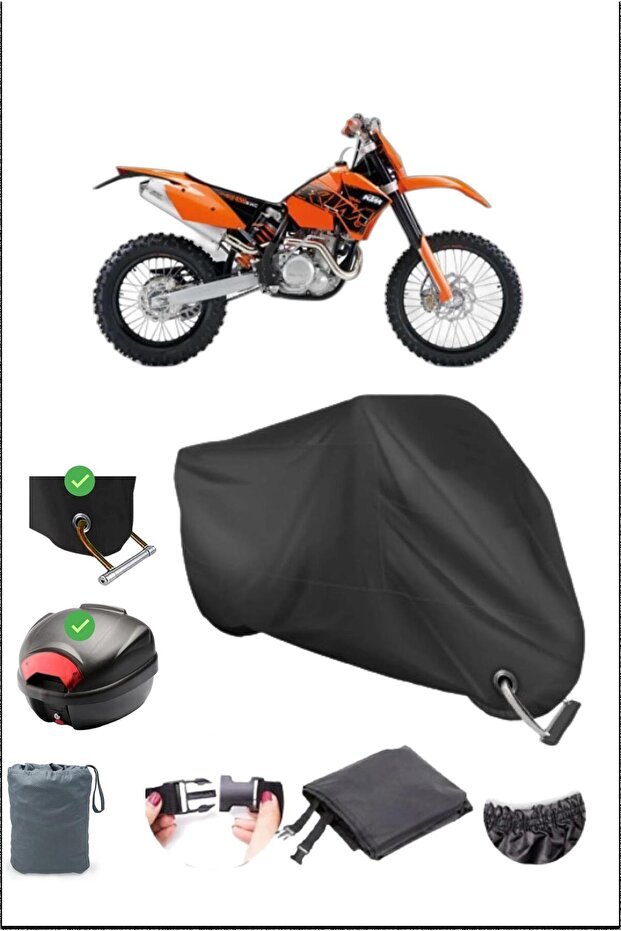 Black Ktm 450 Exc Rear Bag Lock Compatible Waterproof Canvas (Motorcycle)