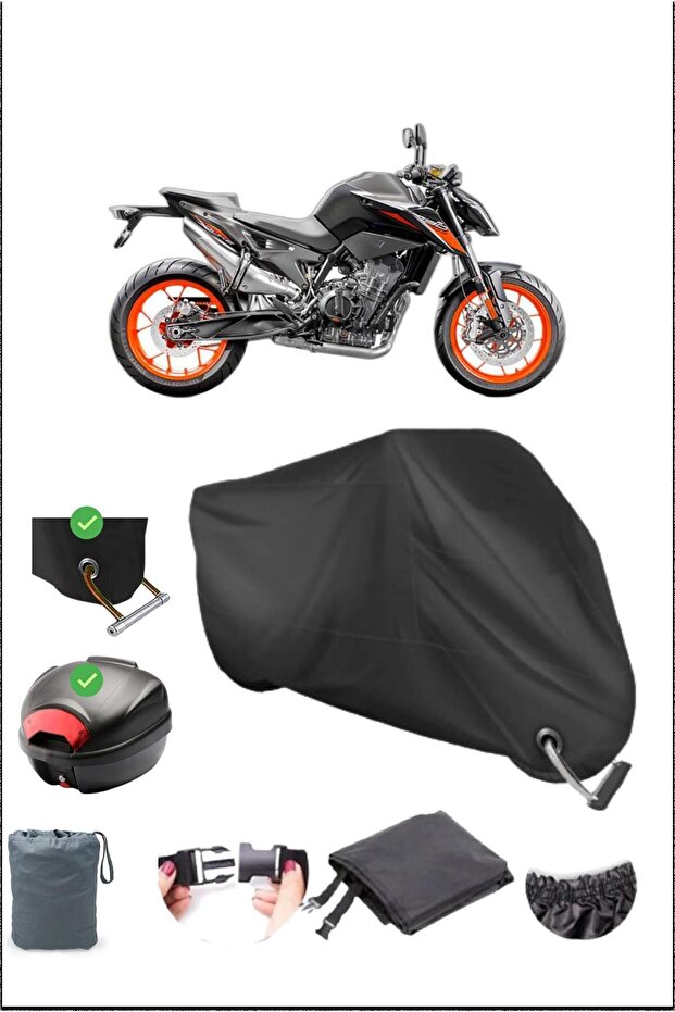 BLACK KTM 790 DUKE REAR BAG LOCK COMPATIBLE WATERPROOF TARPAULIN (MOTORCYCLE)