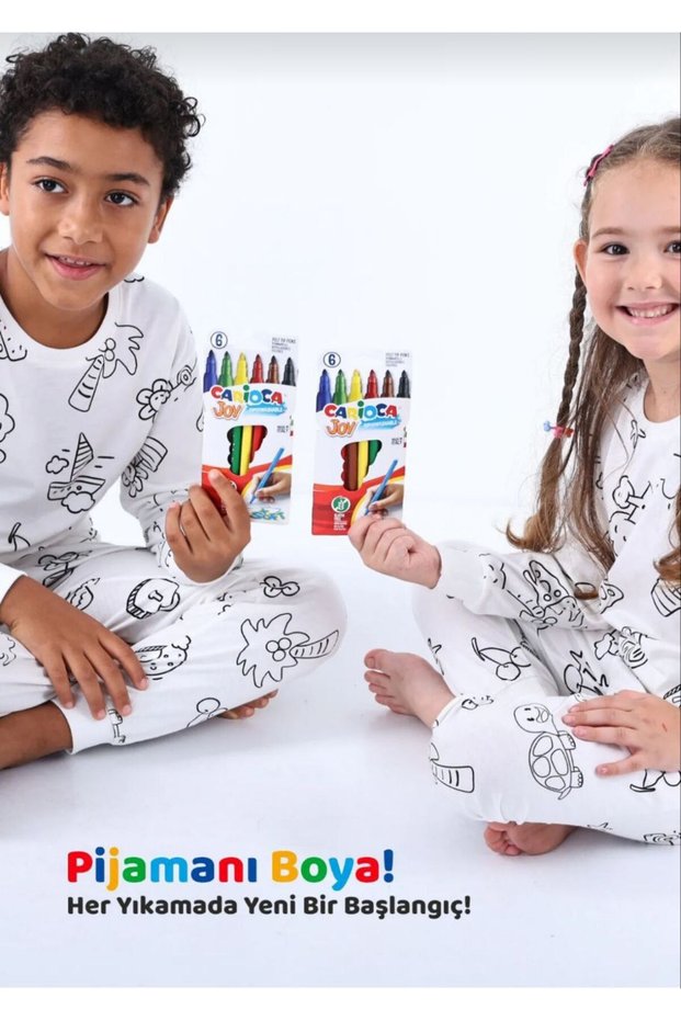 Unisex Seasonal Paintable Children's Pajamas Set (6 Paints)