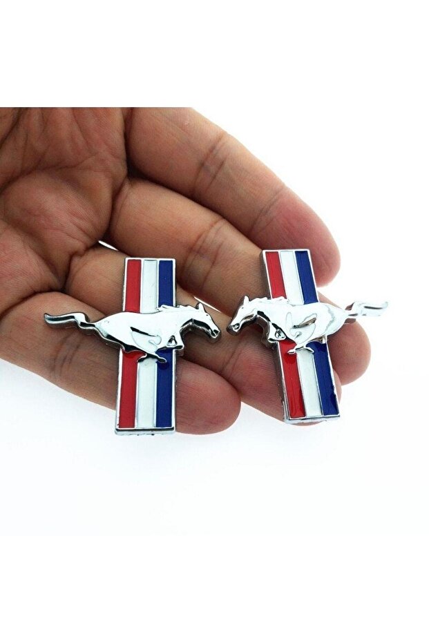 Mini Size Design Mustang Horse Metal Emblem (2 Pieces)