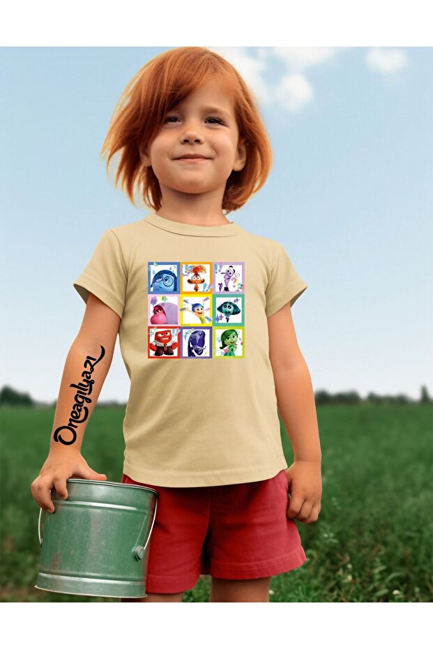 Reverse Face Printed Girl's Oversize T-Shirt