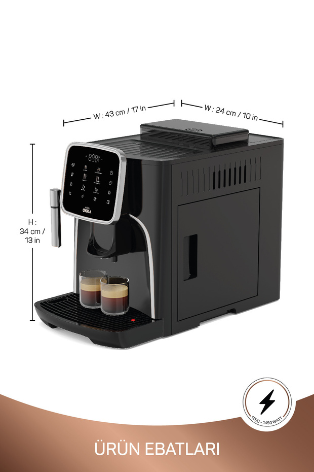 Okka Espresso Pro Fully Automatic Espresso Machine Chrome - OK0030-05 - 3