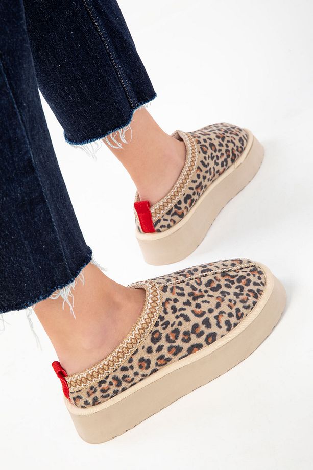 Bej Leopar Kadın Bot & Bootie 19762 - 6