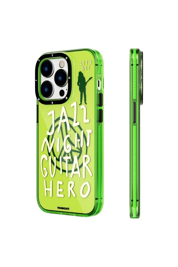 حافظة متوافقة مع هاتف iPhone 14 Pro Max، تصميم شفاف بطباعة ملونة، غطاء سلسلة YoungKit Jazz