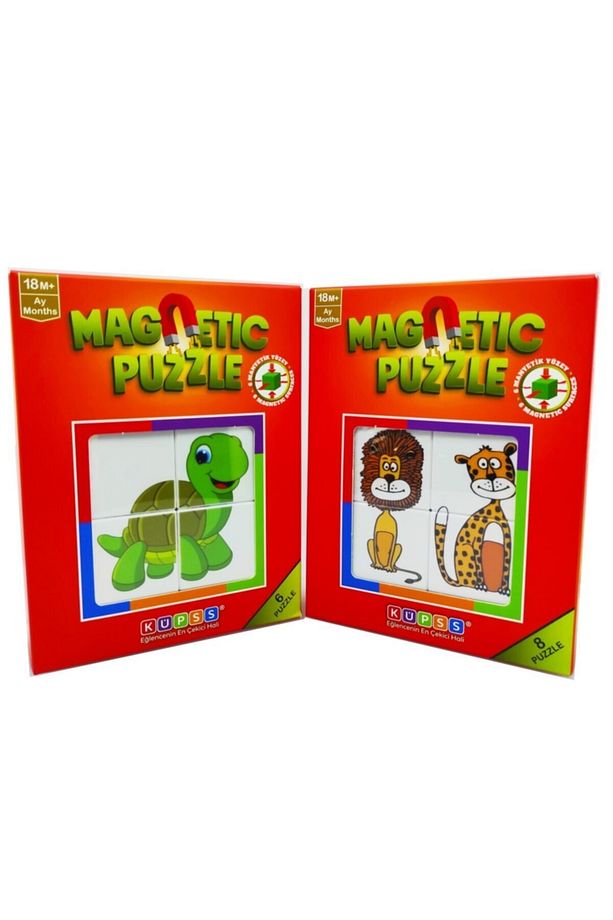 Manyetik Puzzle Ikili Set (mıknatıslı Küp Sevimli Hayvanlar + Hayvanlar Puzzle) - 1