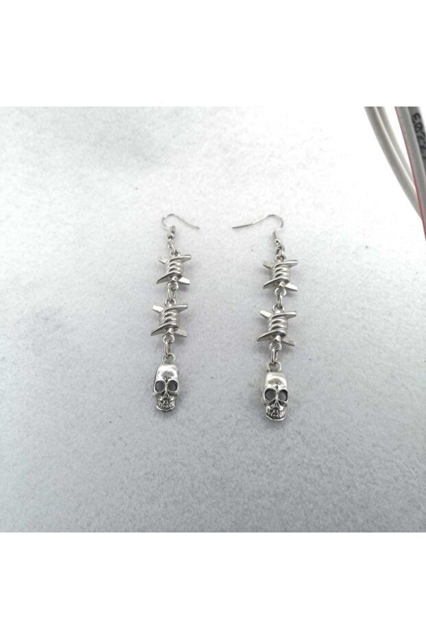 Two Barb Skull Küpe - 1