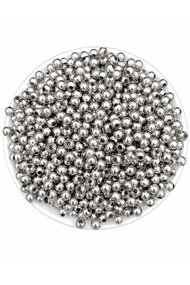 6mm Nickel / Silver Color Metal Iron Ball Beads, Jewelry Making Beads (25gr ~85 Pieces)