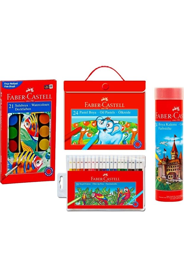 4 Piece Painting Set 24 Colors Pastel+dry+water+felt Paint