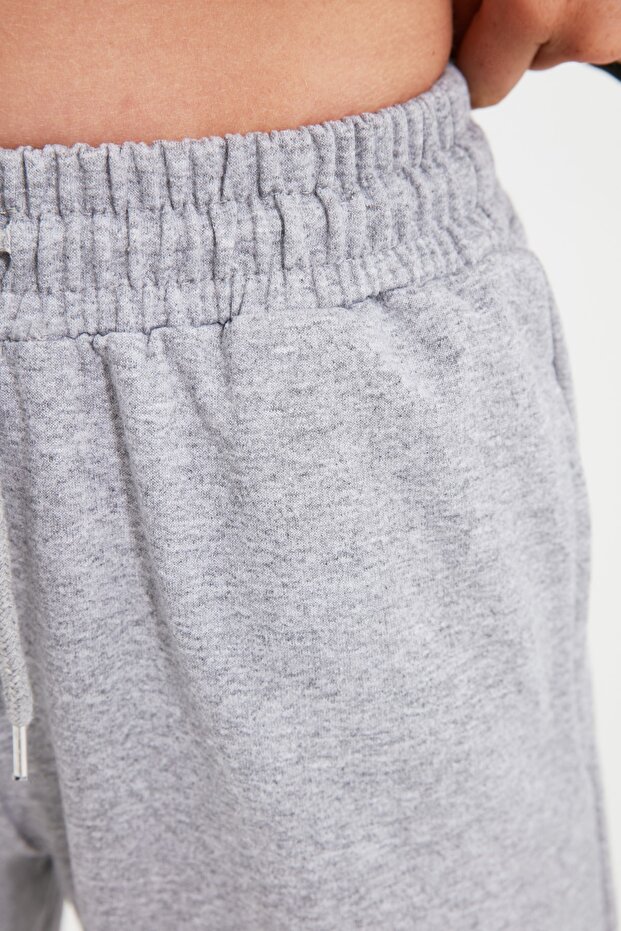 Graue Basic Jogger dünne gestrickte Jogginghose Hose TWOAW21EA0194 - 4