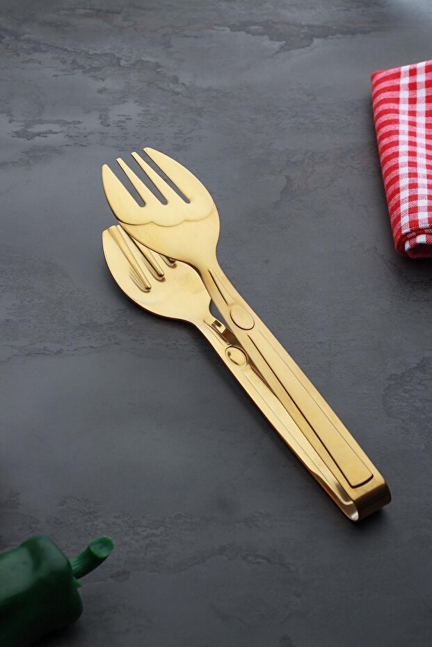Güvenplast Gold Salad Tongs