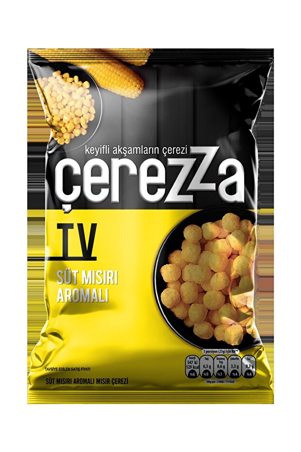 ÇEREZZATV Süt Mısır Aroma Çeşnili Mısır Çerezi Süper Boy 117 Gr - 1