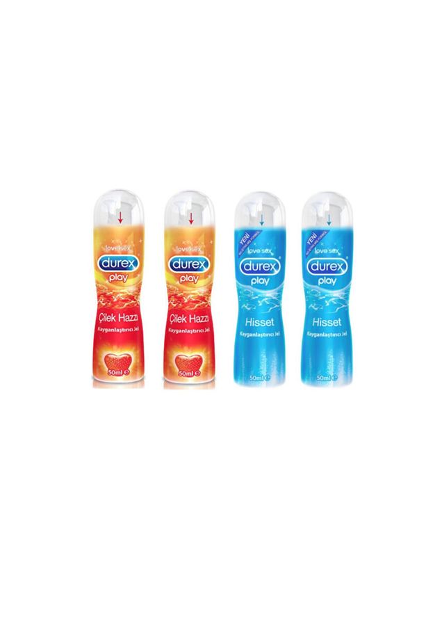Çilek Aromalı Kayganlaştırıcı 50 Ml X2 Adet + Play Su Bazlı 50 Ml X2 Adet - 1