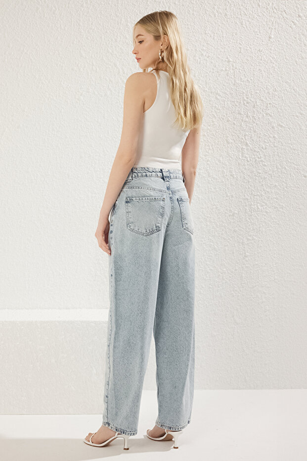 Açık Mavi Normal Bel Loose Baggy Jeans TWOSS25JE00156 - 5