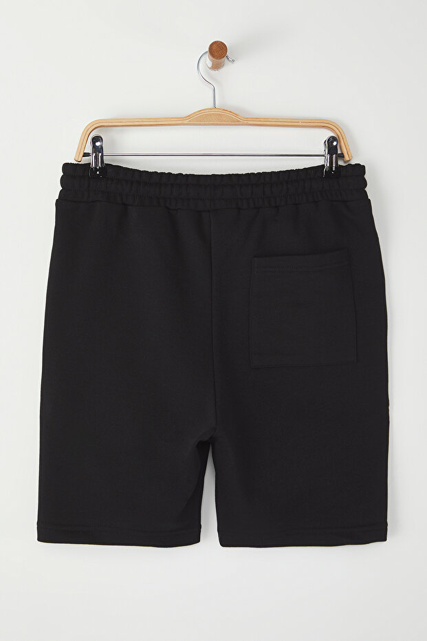 Siyah Regular/Normal Kesim Yazı Baskılı Şort&Bermuda TMNSS24SR00056 - 10