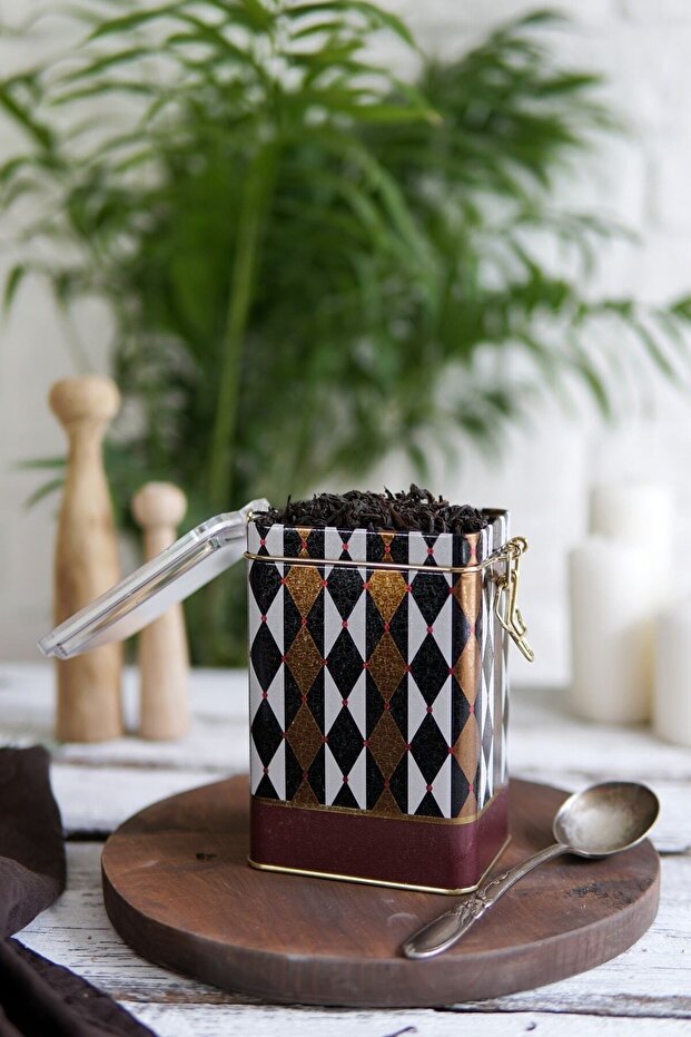 Er043-t8 Circus Patterned Rectangular Metal Storage Container 8x10 Cm - 1