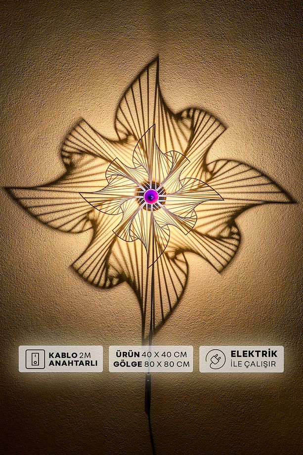 "Ebedi Döngü" 2m Anahtarlı Dekoratif Desenli Gölge Aplik - 1