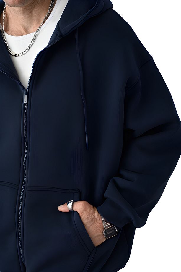 Kalın 3 iplik Hırka Geniş Kalıp Unisex model - 4