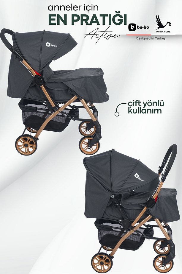 Active Pusetli Set (Çift yönlü bebek arabası, Taşıma puseti, Bakım çantası, Yağmurluk, Ayak örtüsü) - 6