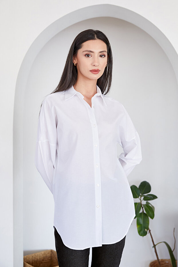 Basic Terikoton Fabric Shirt - 5