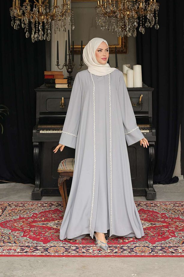 Çiçek Yolu Işıltısı Abaya - 8
