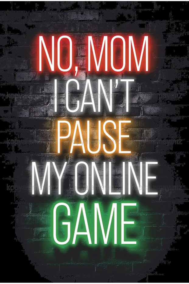 No Mom I'Cant Pause My Online Game Oyuncu Pc Mobile Console Game Retro Wooden Poster Painting