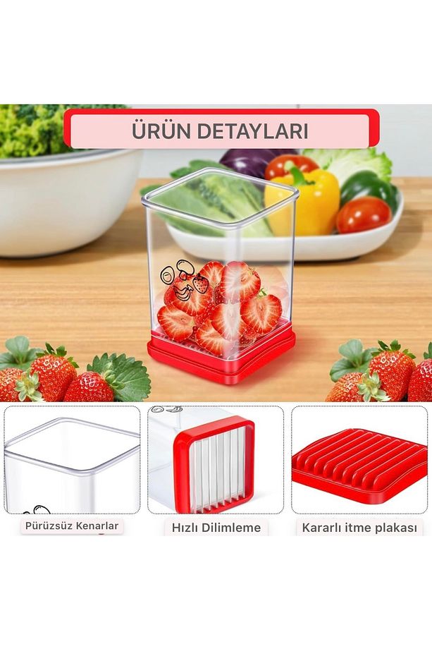2 Adet  Meyve Sebze Dilimleme Paslanmaz Çelik Bardak Dilimleme Yumurta Dilimleme - 4