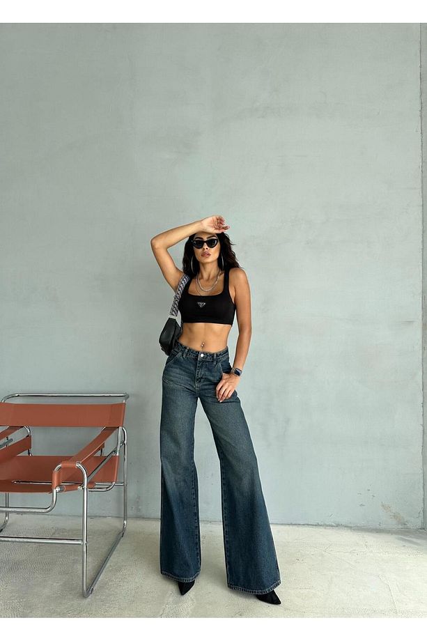 BAGGY FIT PENS DETAYLI TİNT YIKAMALI JEAN - 1