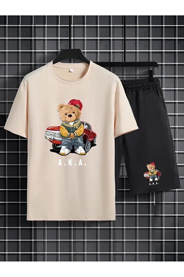 Men's Printed Set - Tee & Shorts Bottom Top Set