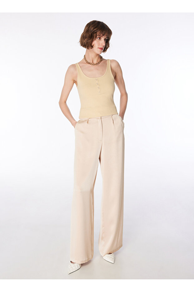 Bej Kadın U Yaka Basic Atlet K-BOSWEL - 2