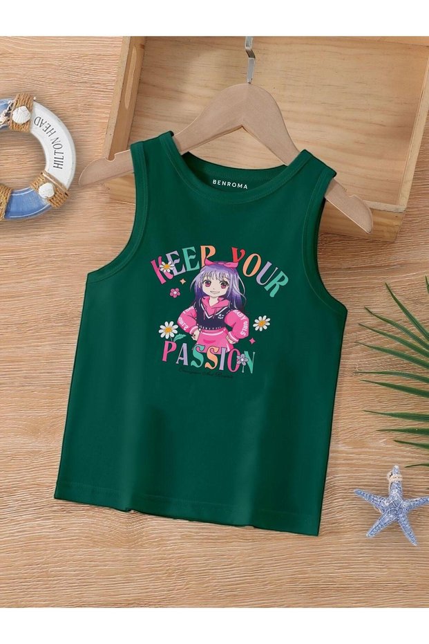 Cartoon Character Printed Sleeveless Children's T-Shirt