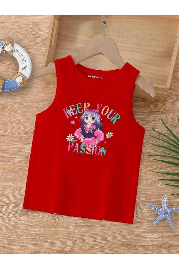 Cartoon Character Printed Sleeveless Children's T-Shirt