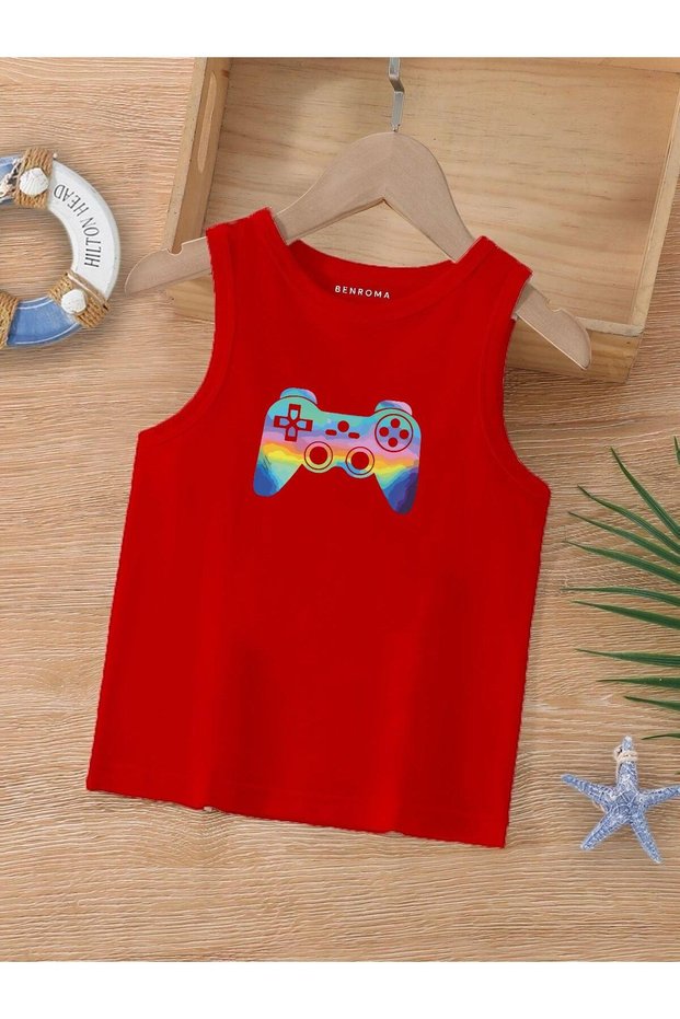 Cartoon Character Printed Sleeveless Children's T-Shirt