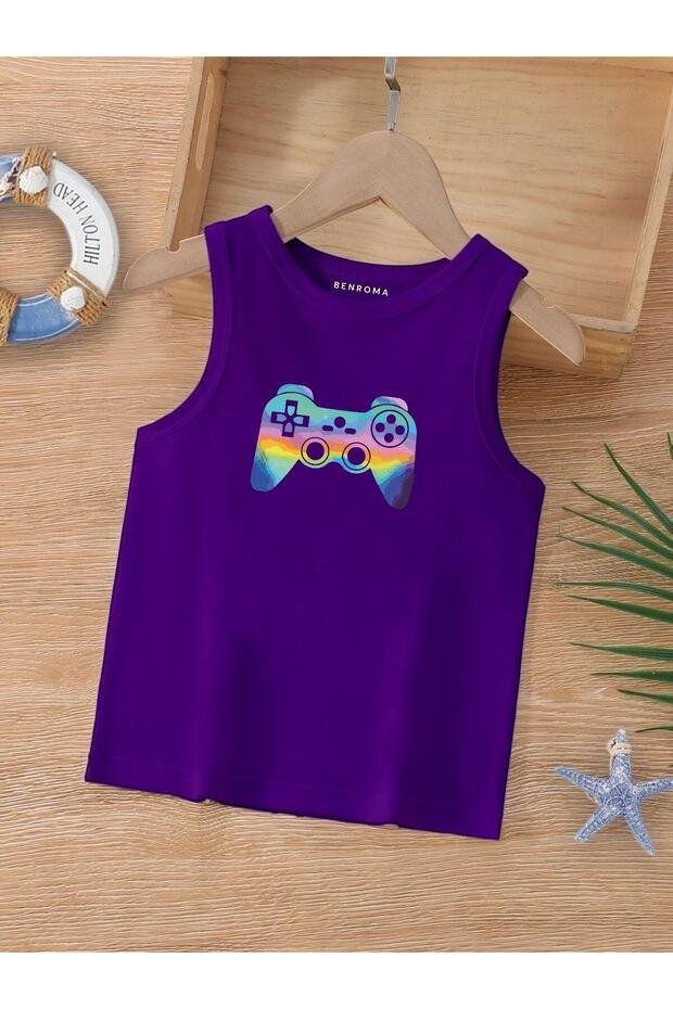 Cartoon Character Printed Sleeveless Children's T-Shirt
