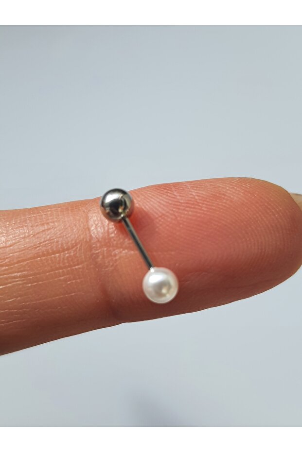 Çelik Inci Top Uçlu Tragus Helix Kıkırdak Piercing Tek Adet - 1