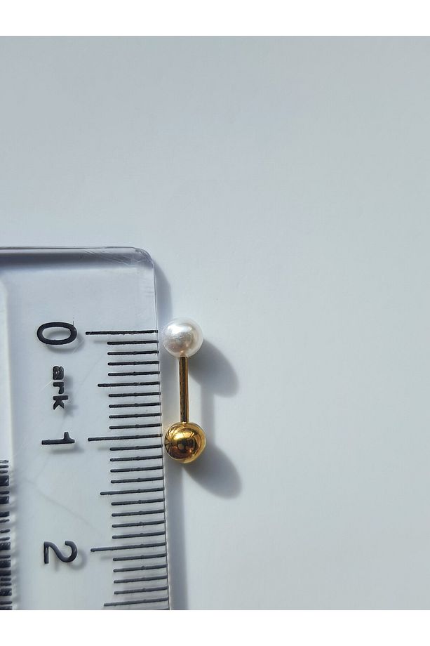 İnci Top Uçlu Çelik Tragus Helix Kıkırdak Piercing Tek Adet - 7