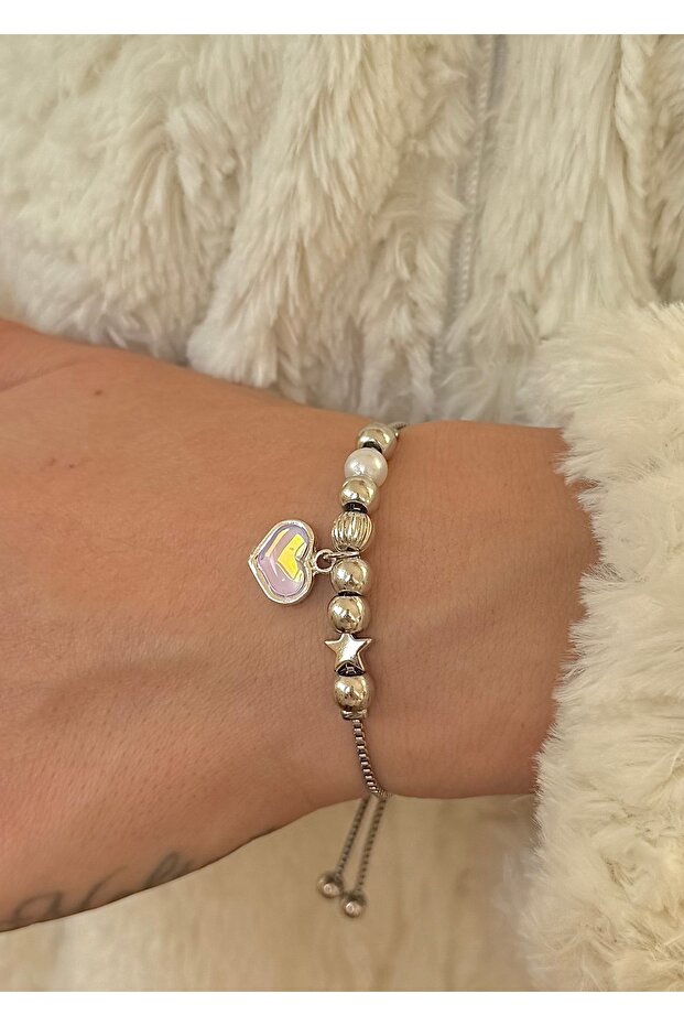 Heart Figured Silver Women's Lift Bracelet