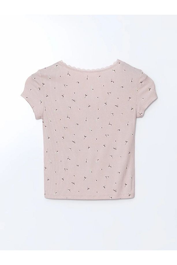 LCW DREAM U Yaka Çiçekli Kadın Şortlu Pijama Takım - 3