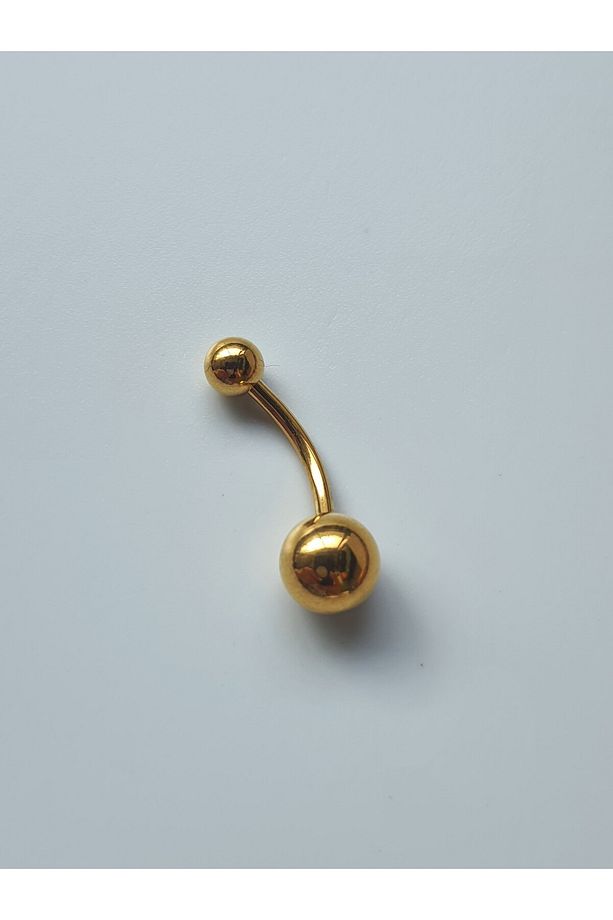 Düz Model Çelik  Göbek Piercing - 5