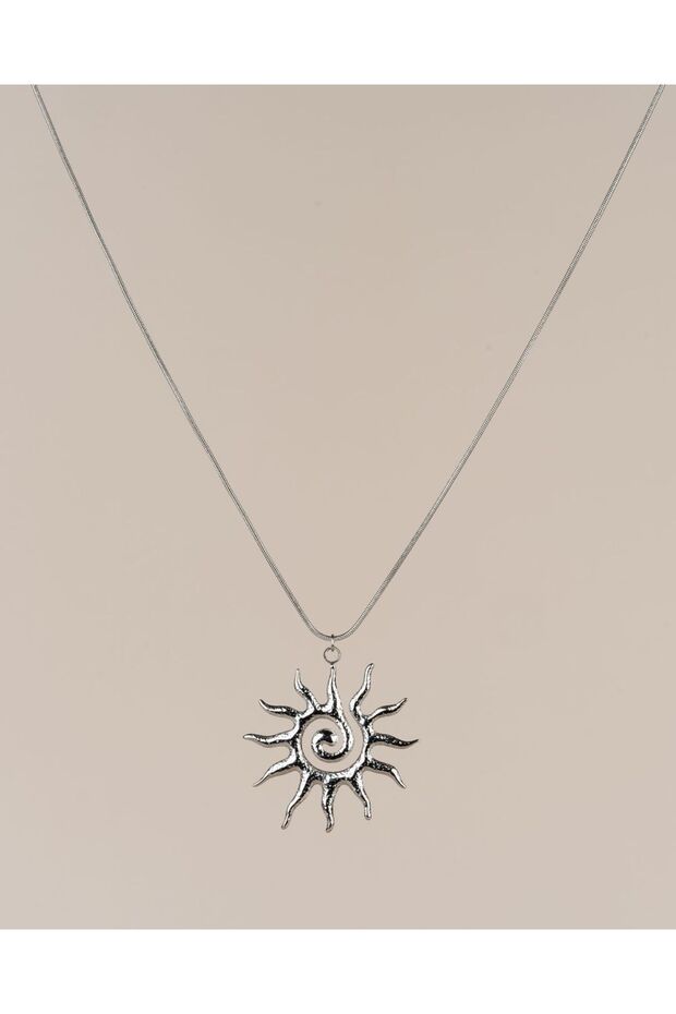 Antique Sun Steel Necklace