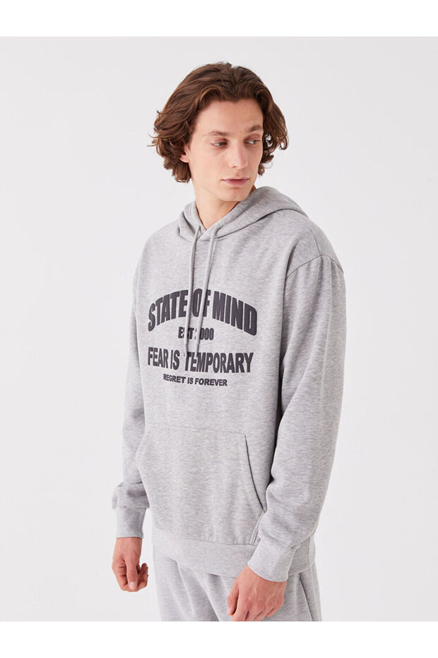 XSIDE Oversize Uzun Kollu Baskılı Erkek Hoodie - 2