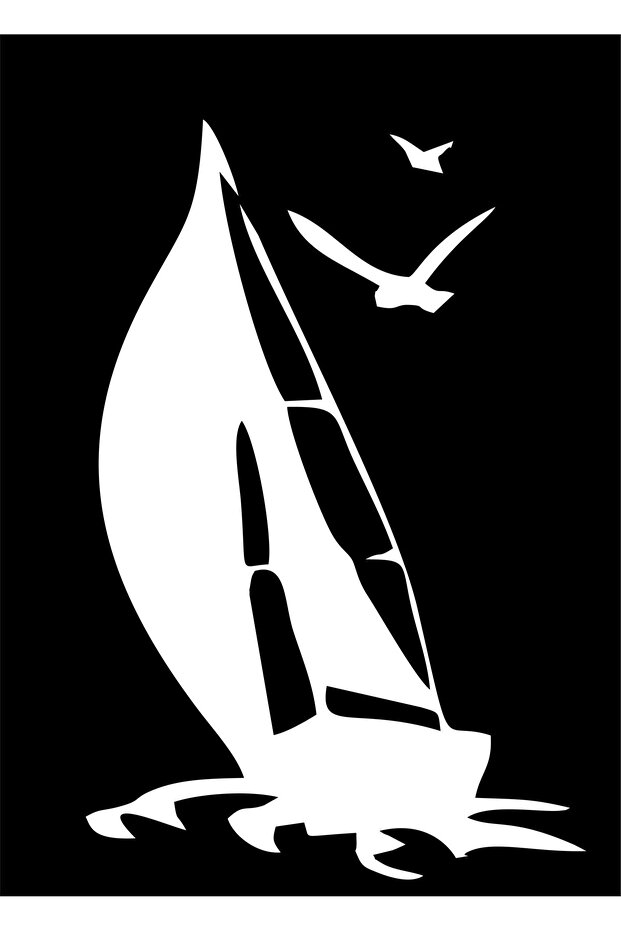 مركب شراعي ومراكب شراعية (22 × 30 سم)