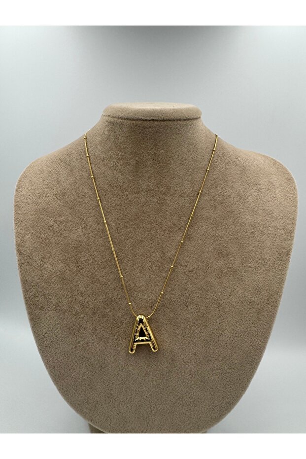 Balon Harf Çelik Kolye A Harfi - 3