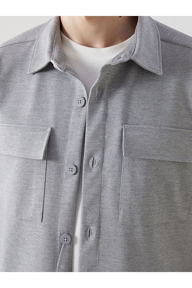 LCW Vision Regular Fit Uzun Kollu Erkek Gömlek Ceket - 3