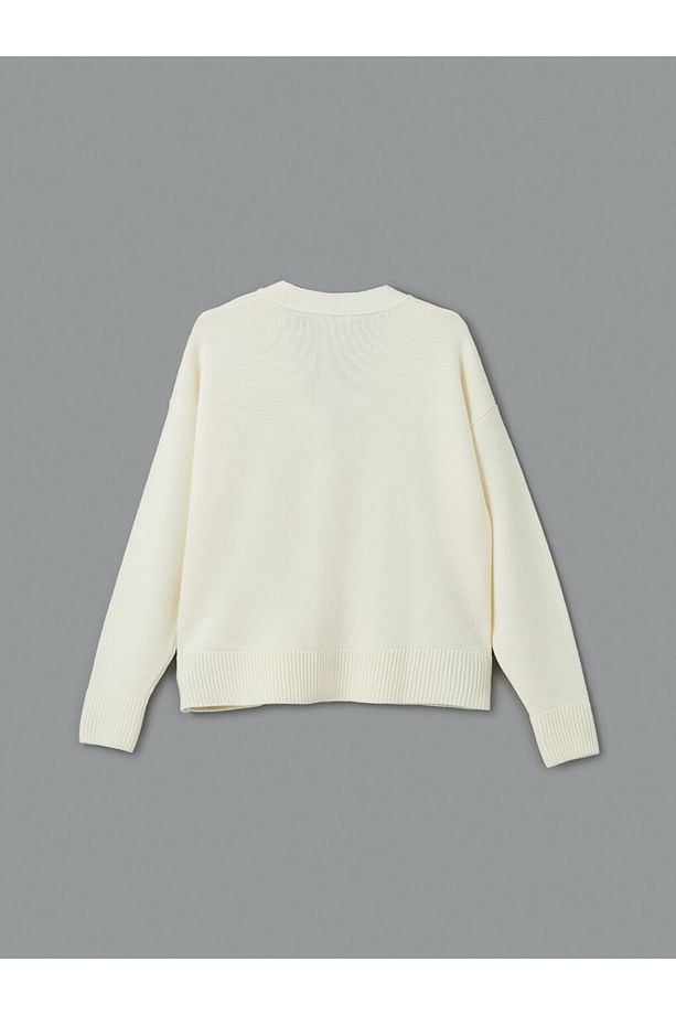 LCW Modest V Yaka Kadın Triko Hırka - 2