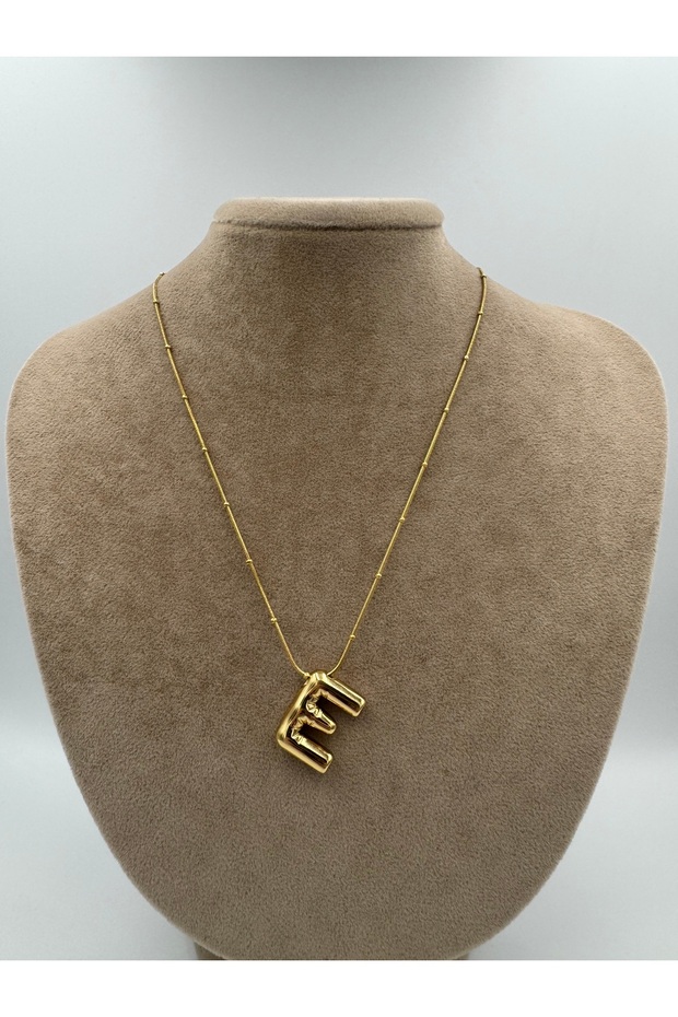 Balon Harf Çelik Kolye E Harfi - 3