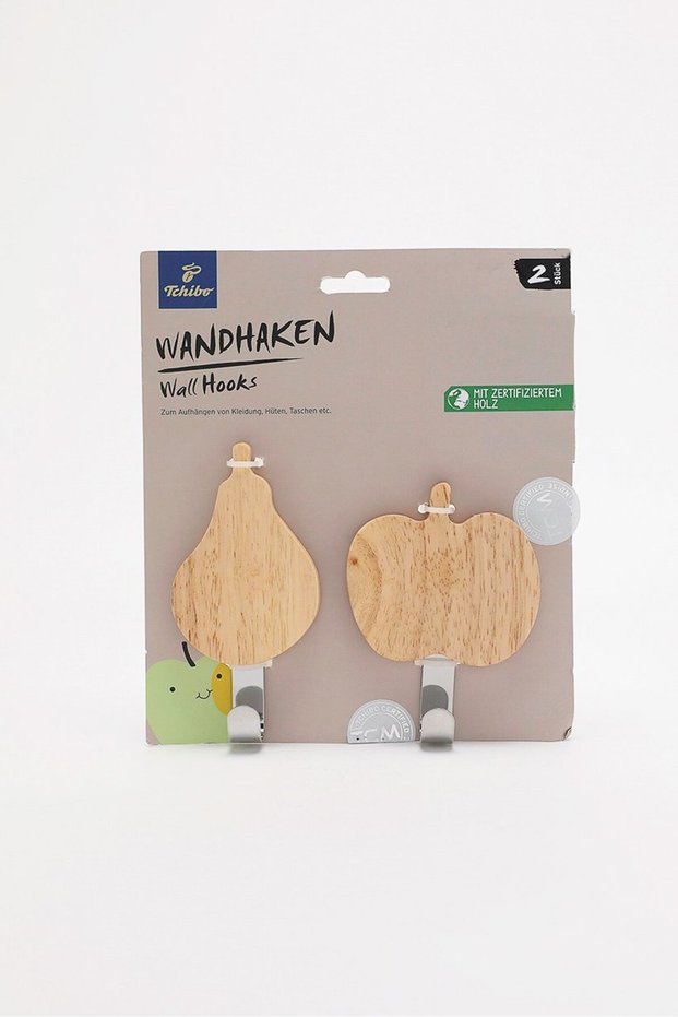 2 Pcs. Wall Hooks, Tan and Silver