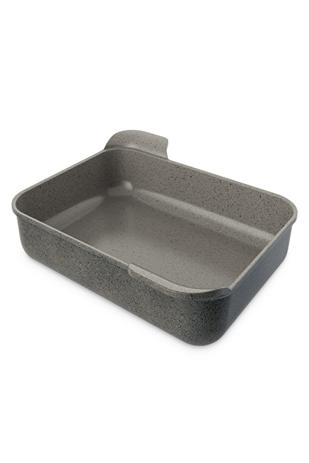 ,Rectangular Ovenware,Large,32*40cm,double integrated handle,Gray Marble Color - 1